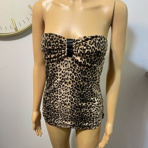 mandee leopard print tube top size L